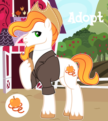 Size: 1280x1444 | Tagged: safe, artist:vi45, imported from derpibooru, oc, earth pony, pony, clothes, hat, male, shirt, solo, stallion