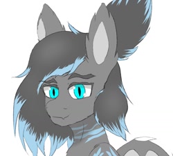 Size: 1329x1200 | Tagged: safe, artist:val, imported from derpibooru, oc, oc only, oc:valora, bat pony, blue eyes, cute, female, looking at you, mare, multicolored mane, ocbetes, simple background, smiling, white background