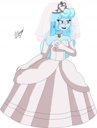 Size: 1280x1695 | Tagged: safe, artist:denisseguadiana, imported from derpibooru, oc, oc only, oc:jemimasparkle, human, equestria girls, breasts, busty oc, clothes, cute, dress, evening gloves, female, gloves, gown, long gloves, ocbetes, open mouth, open smile, princess peach, smiling, super mario bros., veil, wedding dress, wedding gown, wedding veil