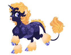 Size: 3500x2700 | Tagged: safe, artist:gigason, imported from derpibooru, oc, oc:star spot, pony, unicorn, cloven hooves, heterochromia, horn, male, solo, stallion, tongue out