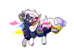 Size: 1600x1200 | Tagged: safe, artist:legendaryshadee, imported from derpibooru, oc, oc:color mist, pegasus, pony, colored wings, female, mare, multicolored wings, simple background, solo, tongue out, transparent background, wings