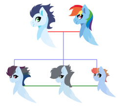 Size: 750x652 | Tagged: safe, artist:alyssadawnmyers, imported from derpibooru, rainbow dash, soarin', pegasus, pony, family tree, female, male, mare, offspring, parent:rainbow dash, parent:soarin', parents:soarindash, shipping, soarindash, stallion, straight