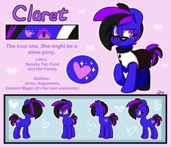 Size: 1711x1472 | Tagged: safe, artist:lou, oc, oc only, oc:claret, pony, clothes, female, glasses, mare, reference sheet, solo