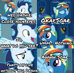 Size: 606x600 | Tagged: safe, edit, imported from derpibooru, rainbow dash, soarin', pegasus, pony, grannies gone wild, comic, female, male, mare, my little pony, shipping, soarindash, stallion, straight