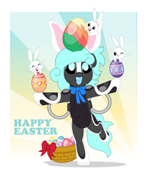 Size: 4209x5000 | Tagged: safe, artist:jhayarr23, oc, oc only, pony, easter, female, happy, holiday, mare, vector