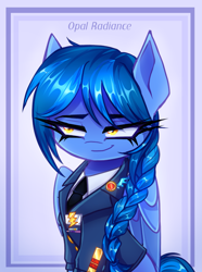 Size: 2229x3000 | Tagged: safe, artist:opal_radiance, imported from derpibooru, oc, oc:blue bolt, pony, clothes, solo, uniform, wonderbolts uniform