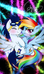 Size: 360x600 | Tagged: safe, artist:gabymc1503, imported from derpibooru, rainbow dash, soarin', pegasus, pony, female, male, mare, shipping, soarindash, stallion, straight