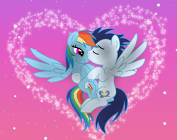 Size: 2799x2227 | Tagged: safe, artist:soarindasher10, imported from derpibooru, rainbow dash, soarin', pegasus, pony, female, kissing, male, mare, shipping, soarindash, stallion, straight