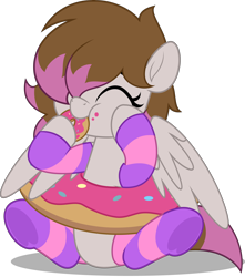 Size: 4418x5000 | Tagged: safe, artist:jhayarr23, oc, pony, clothes, donut, eyes closed, female, food, mare, socks, striped socks, vector