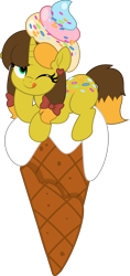 Size: 2355x5000 | Tagged: safe, artist:jhayarr23, oc, pony, female, food, ice cream, mare, one eye closed, tongue out, vector