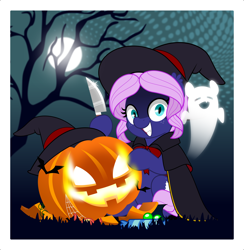 Size: 4878x5000 | Tagged: safe, artist:jhayarr23, oc, oc:spiral galaxies, bat pony, pony, female, halloween, hat, holiday, knife, mare, solo, vector, witch hat