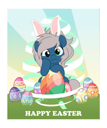 Size: 4209x5000 | Tagged: safe, artist:jhayarr23, oc, pony, bunny ears, easter, female, holiday, looking at you, mare, vector