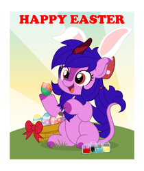 Size: 4209x5000 | Tagged: safe, artist:jhayarr23, oc, kirin, pony, easter, female, holiday, kirin oc, mare, open mouth, sitting, vector