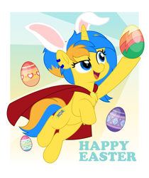 Size: 4209x5000 | Tagged: safe, artist:jhayarr23, oc, pony, easter, easter egg, female, holiday, mare, open mouth, solo, vector