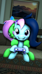 Size: 2160x3840 | Tagged: safe, artist:zippysparkz, oc, oc:zippy sparkz, pony, 3d, clothes, duo, duo female, female, mare, socks