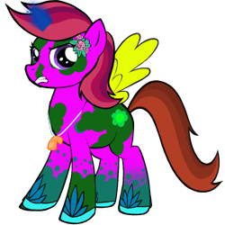 Size: 1024x1024 | Tagged: safe, imported from derpibooru, alicorn, avatar maker: pony, mismatched horns, mismatched wings, wings