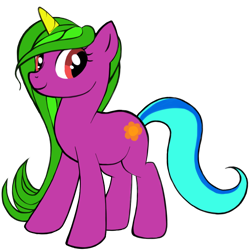 Size: 1024x1024 | Tagged: safe, imported from derpibooru, oc, oc:minty peppermint, unicorn, avatar maker: pony, cutie mark, flower, horn