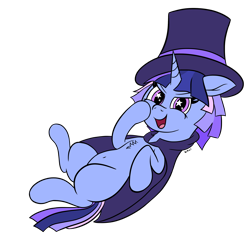 Size: 2238x2135 | Tagged: safe, artist:wapamario63, imported from ponybooru, oc, oc only, oc:flawless sparklemoon, pony, unicorn, cape, chest fluff, clothes, female, hat, mare, open mouth, simple background, solo, top hat, transparent background