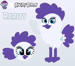 Size: 1000x883 | Tagged: safe, artist:oliviafanxd, imported from derpibooru, rarity, bird, angry birds, birdified, crossover, female, solo, species swap