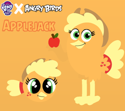 Size: 1000x883 | Tagged: safe, artist:oliviafanxd, imported from derpibooru, applejack, bird, angry birds, applejack's hat, birdified, cowboy hat, crossover, female, hat, solo, species swap