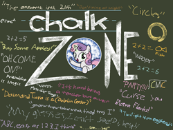 Size: 1455x1100 | Tagged: safe, artist:starwarriorjian, imported from derpibooru, sweetie belle, pony, unicorn, chalk, chalkzone, female, filly, foal, horn