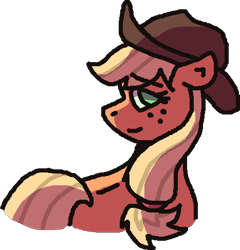 Size: 467x487 | Tagged: safe, artist:rosa ushiromiya, imported from derpibooru, applejack, earth pony, pony, applejack's hat, cowboy hat, female, hat, looking at you, mare, solo, solo female