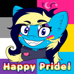 Size: 750x750 | Tagged: safe, artist:loryplay, imported from derpibooru, oc, oc only, pony, pride, pride flag, solo