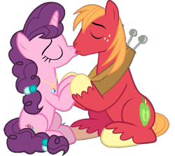 Size: 724x642 | Tagged: safe, edit, edited screencap, editor:pascalmulokozi2, imported from derpibooru, screencap, big macintosh, sugar belle, season 9, the big mac question, spoiler:s09, background removed, duo, duo male and female, female, kiss on the lips, kissing, male, my little pony, not a vector, shipping, simple background, straight, sugarmac, transparent background