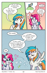 Size: 1522x2339 | Tagged: safe, artist:skysorbett, imported from derpibooru, oc, oc only, oc:sky sorbet, oc:twister joy, pegasus, pony, comic:breaking free #2, comic, female, male, mare, stallion