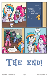 Size: 1522x2339 | Tagged: safe, artist:skysorbett, imported from derpibooru, oc, oc only, oc:sky sorbet, oc:twister joy, pegasus, pony, comic:breaking free #2, comic, cookie, female, food, male, mare, mug, police, stallion