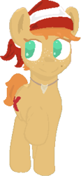 Size: 403x870 | Tagged: safe, artist:orchard onlooker, oc:treasure trove, bandana, con mascot, mascot, pone voyage, shark tooth necklace, solo, standing