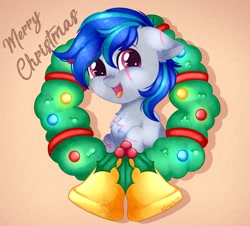 Size: 2048x1850 | Tagged: safe, artist:emyart18, oc, oc only, pony, christmas, holiday, male, open mouth, solo, stallion