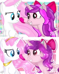 Size: 1638x2048 | Tagged: safe, artist:emyart18, oc, oc only, pony, boop, duo, female, mare