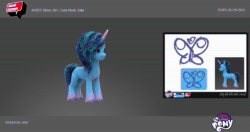 Size: 3008x1592 | Tagged: safe, imported from derpibooru, pony, unicorn, animated, concept art, fake cutie mark, female, g5, horn, mare, misty brightdawn, my little pony: make your mark, no sound, official, solo, webm