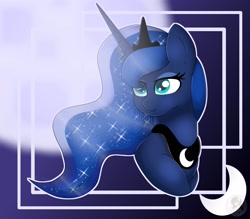 Size: 2048x1792 | Tagged: safe, artist:emyart18, princess luna, pony, bust, female, mare, solo