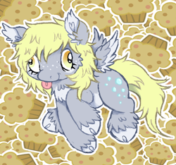 Size: 1388x1298 | Tagged: safe, artist:fairypills, artist:xx_pawdust_xx, imported from derpibooru, derpy hooves, food, muffin