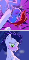 Size: 1280x2634 | Tagged: source needed, safe, artist:paracetamolnavo30, imported from derpibooru, rainbow dash, soarin', pegasus, pony, blushing, comic, female, male, mare, shipping, sleeping, smiling, soarindash, stallion, straight