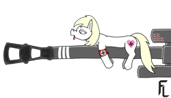 Size: 1400x800 | Tagged: safe, artist:feraline(r), imported from derpibooru, oc, oc:aryanne, artillery, nazi, simple background, swastika, transparent background, wehrmacht