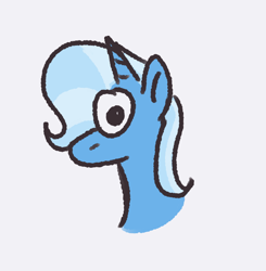 Size: 648x661 | Tagged: safe, artist:zoeyhorse, imported from derpibooru, trixie, pony, unicorn, bust, female, horn, looking at you, mare, profile, simple background, solo, white background