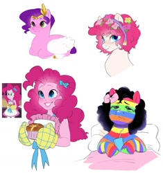 Size: 1272x1352 | Tagged: safe, artist:aztrial, imported from derpibooru, pinkie pie, pipp petals, oc, earth pony, human, pegasus, pony, equestria girls, a bad case of stripes, g5, snuzzle (g5)