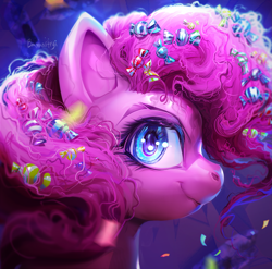 Size: 1893x1869 | Tagged: safe, artist:bananitryi, imported from derpibooru, pinkie pie, earth pony, pony, big eyes, fanart, my little pony, sfw