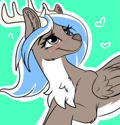 Size: 1095x1134 | Tagged: safe, artist:decemberbreeze, imported from derpibooru, oc, oc only, deer, deer pony, original species, peryton, solo