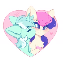 Size: 1026x1027 | Tagged: safe, artist:shooshaa, bon bon, lyra heartstrings, sweetie drops, pony, eyes closed, female, lesbian, mare