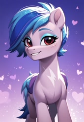 Size: 832x1216 | Tagged: safe, imported from derpibooru, pegasus, pony, abstract background, ai content, ai generated, ambiguous gender, arpeggia, g5, prompter:cypher, solo