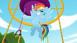 Size: 800x450 | Tagged: safe, imported from derpibooru, screencap, rainbow dash, pegasus, pony, solo