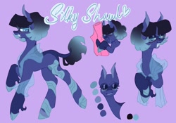 Size: 2048x1431 | Tagged: safe, artist:whimday, imported from derpibooru, oc, oc only, oc:silky shawl, earth pony, pony, cloven hooves, female, fetlock tuft, mare, pink background, reference sheet, shawl, simple background, solo