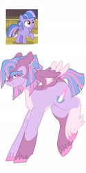 Size: 1026x2048 | Tagged: safe, artist:whimday, imported from derpibooru, wind sprint, pegasus, pony, alternate design, female, fetlock tuft, filly, foal, screencap reference, unshorn fetlocks