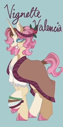 Size: 1026x2048 | Tagged: safe, artist:whimday, imported from derpibooru, vignette valencia, pony, unicorn, alternate design, anatomically incorrect, bracelet, clothes, ear piercing, earring, equestria girls ponified, female, horn, horn ring, incorrect leg anatomy, jewelry, lip piercing, mare, piercing, ponified, ring, solo, unicorn vignette valencia