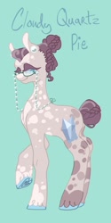 Size: 1026x2048 | Tagged: safe, artist:whimday, imported from derpibooru, cloudy quartz, earth pony, pony, alternate design, braid, female, glasses, glasses chain, hair bun, mare, solo, tail, tail bun, unshorn fetlocks