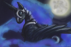 Size: 1200x800 | Tagged: safe, artist:kimardt, imported from derpibooru, nightmare moon, alicorn, pony, 2012, female, mare, moon, old art, solo